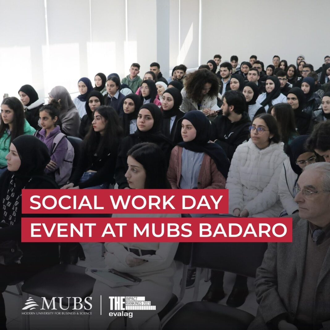 نشاط توعوي في جامعة MUBS فرع بدارو بالتعاون مع “أبعاد” و”إتحاد الجامعات العربية” عن واقع العمل الإجتماعي نشاط توعوي في جامعة MUBS فرع بدارو بالتعاون مع “أبعاد” و”إتحاد الجامعات العربية” عن واقع العمل الإجتماعي