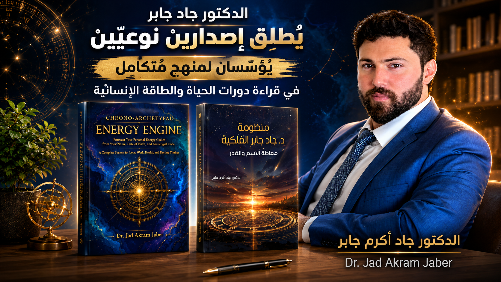 الدكتور جاد جابر يُطلِق إصدارين نوعيّين يُؤسِّسان لمنهج مُتكامِل في قراءة دورات الحياة والطاقة الإنسانيَّة