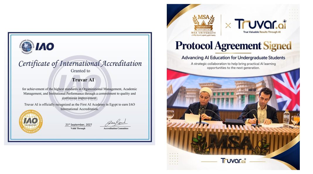 المهندس أحمد الدكروري: Truvar.ai توقّع بروتوكول تعاون مع جامعة MSA لتعزيز تعليم الذكاء الاصطناعي المهندس أحمد الدكروري: Truvar.ai توقّع بروتوكول تعاون مع جامعة MSA لتعزيز تعليم الذكاء الاصطناعي